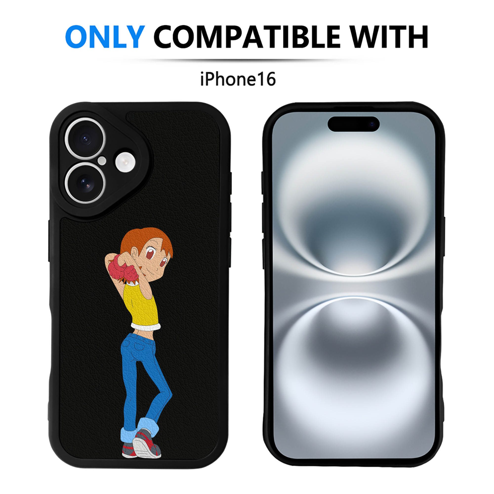 （画像用） Digimon デジタルモンスター/デジモン 【iPhone 16シリーズ対応】シリコンスマホケース（レザー調） 材質：シリコン